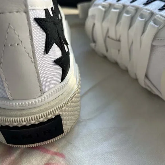 Amiri Court Star Patch Low-Top Sneakers Black And White